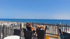 Camping Les Mediterranees Nouvelle Floride - terrace overlooking the sea