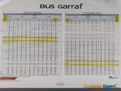 Bus routes and departure times