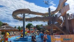 Slides and water playground